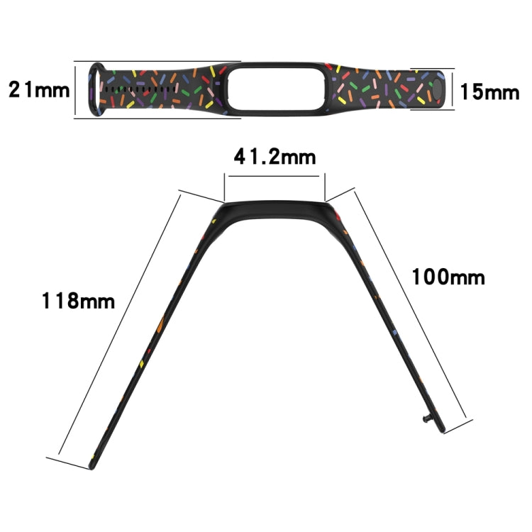 For OPPO Band Sports Rainbow Dots Silicone Watch Band(Black) -  by PMC TechLife | Online Shopping South Africa | PMC TechLife