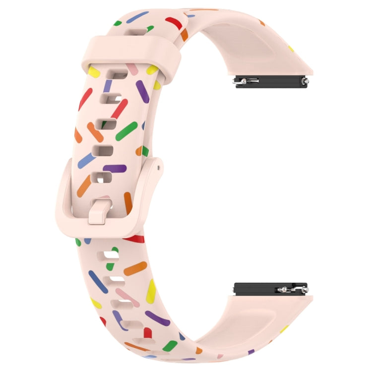 For Huawei Band 7 Sports Rainbow Dots Silicone Watch Band(Light Pink) - Watch Bands by PMC TechLife | Online Shopping South Africa | PMC TechLife