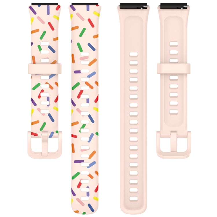 For Huawei Band 7 Sports Rainbow Dots Silicone Watch Band(Light Pink) - Watch Bands by PMC TechLife | Online Shopping South Africa | PMC TechLife