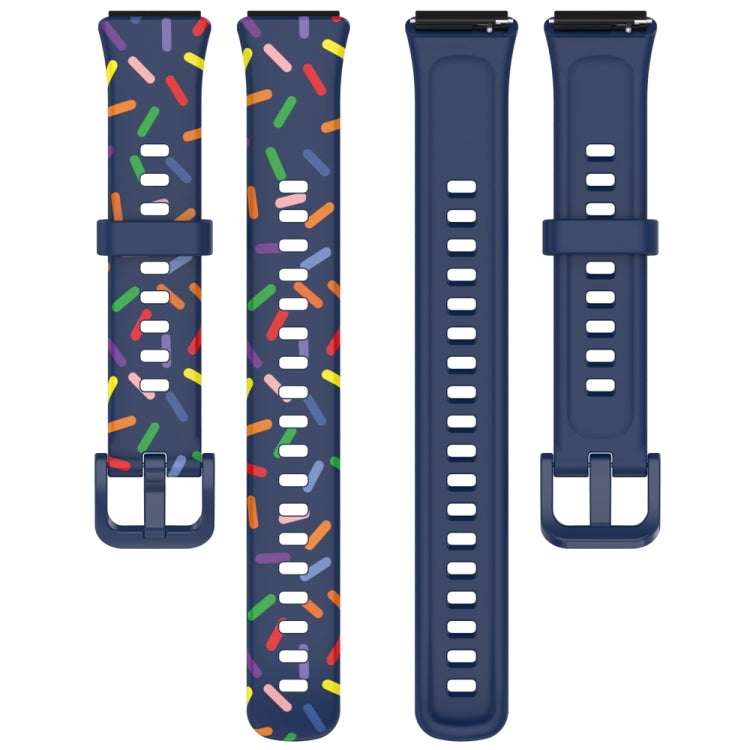 For Huawei Band 7 Sports Rainbow Dots Silicone Watch Band(Midnight Blue) - Watch Bands by PMC TechLife | Online Shopping South Africa | PMC TechLife