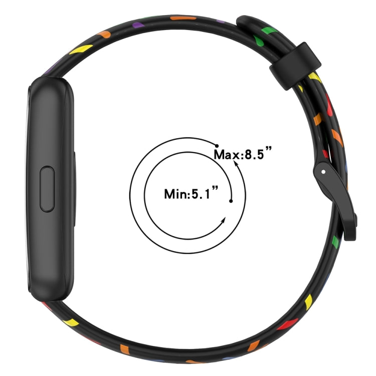 For Huawei Band 7 Sports Rainbow Dots Silicone Watch Band(Light Pink) - Watch Bands by PMC TechLife | Online Shopping South Africa | PMC TechLife