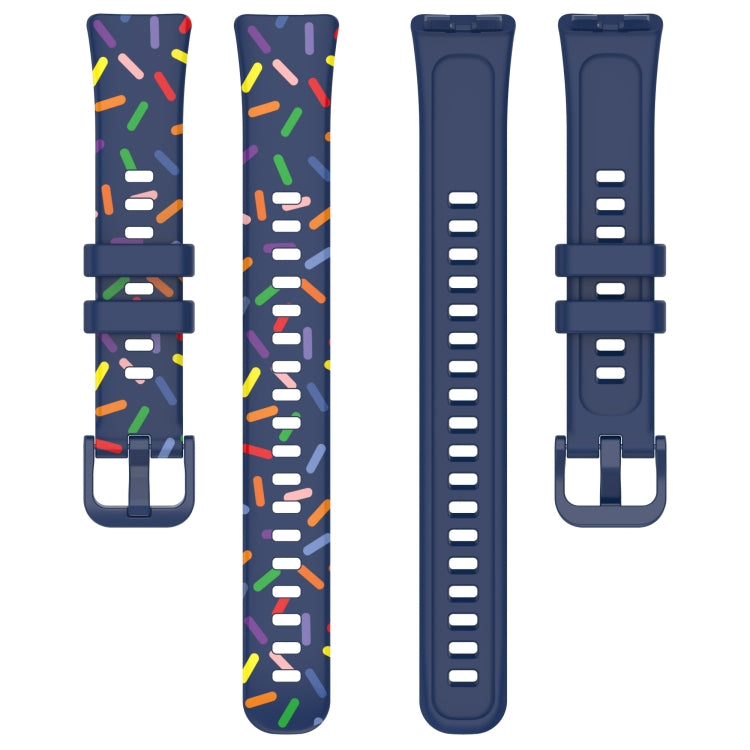For Huawei Band 10 / 9 / 8 Sports Rainbow Dots Silicone Watch Band(Midnight Blue) - Watch Bands by PMC TechLife | Online Shopping South Africa | PMC TechLife | Buy Now Pay Later Mobicred