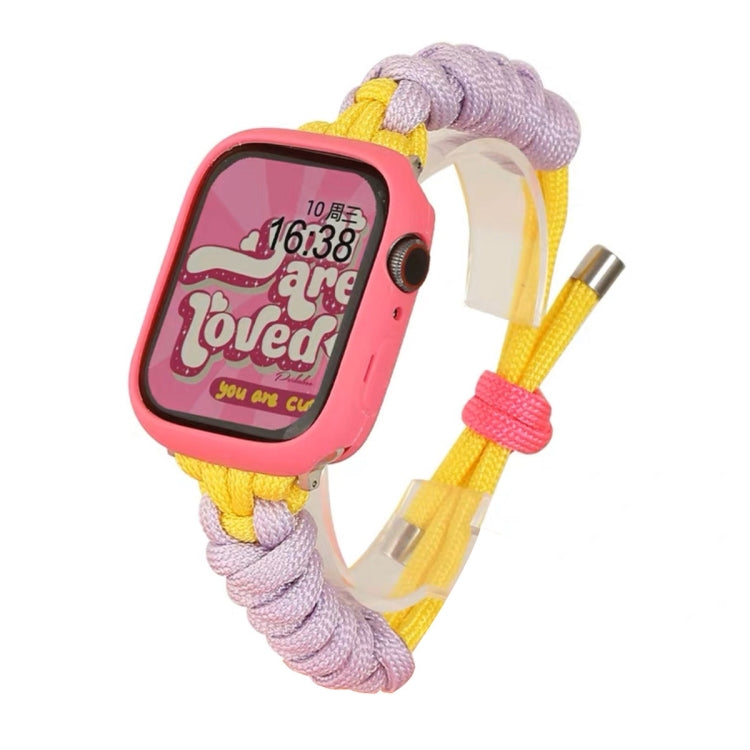 For Apple Watch 6 40mm Twist Knotted Nylon Watch Band(Purple Yellow) - Watch Bands by PMC TechLife | Online Shopping South Africa | PMC TechLife