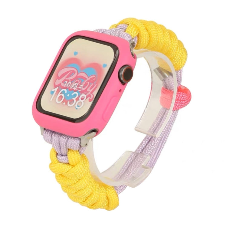 For Apple Watch 38mm Twist Knotted Nylon Watch Band(Yellow Purple) - Watch Bands by PMC TechLife | Online Shopping South Africa | PMC TechLife