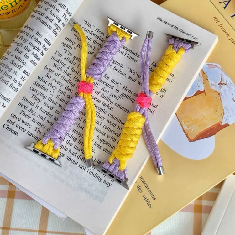 For Apple Watch 5 44mm Twist Knotted Nylon Watch Band(Rose Red Mint Green) - Watch Bands by PMC TechLife | Online Shopping South Africa | PMC TechLife