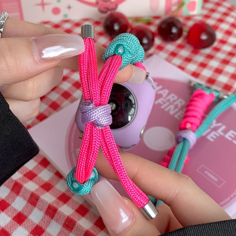 For Apple Watch 3 38mm Twist Knotted Nylon Watch Band(Rose Red Mint Green) - Watch Bands by PMC TechLife | Online Shopping South Africa | PMC TechLife