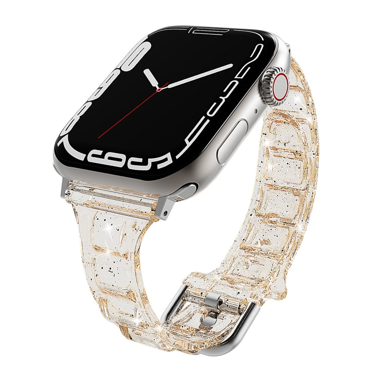 For Apple Watch SE 2022 40mm Cube Airbag Clear TPU Watch Band(Gold) - Watch Bands by PMC TechLife | Online Shopping South Africa | PMC TechLife