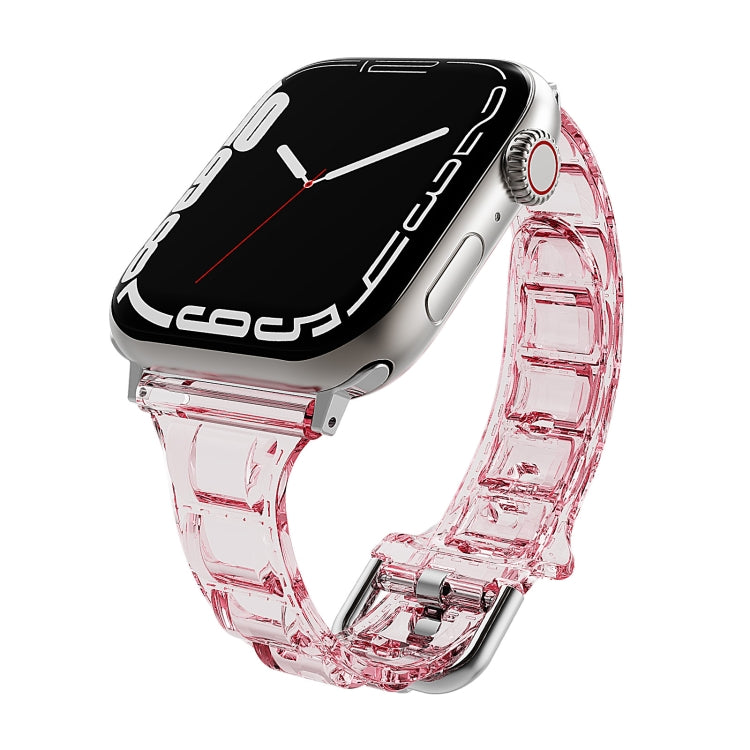 For Apple Watch 5 44mm Cube Airbag Clear TPU Watch Band(Red) - Watch Bands by PMC TechLife | Online Shopping South Africa | PMC TechLife