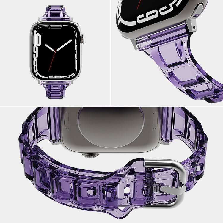 For Apple Watch 6 40mm Cube Airbag Clear TPU Watch Band(Pink) - Watch Bands by PMC TechLife | Online Shopping South Africa | PMC TechLife