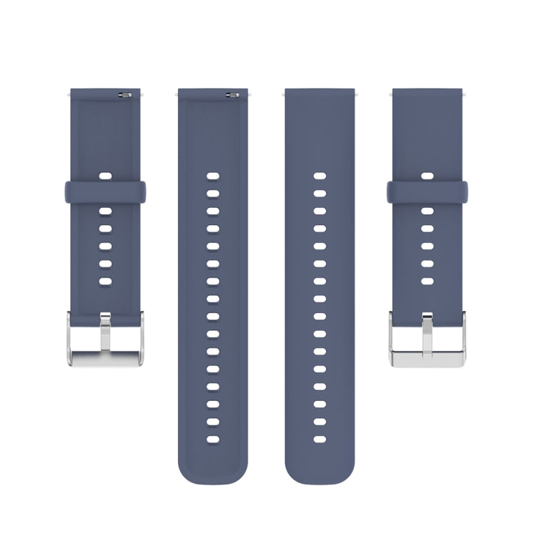 For Huawei Watch 4 / Watch 4 Pro Solid Color Silicone Stainless Steel Silver Buckle Watch Band(Blue Grey) - Watch Bands by PMC TechLife | Online Shopping South Africa | PMC TechLife