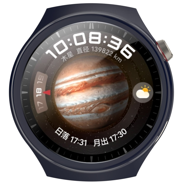 For Huawei Watch 4 Pro Half Coverage Hollowed Watch Protective Case + Hydrogel Film Set(Ink Blue) - Watch Cases by PMC TechLife | Online Shopping South Africa | PMC TechLife