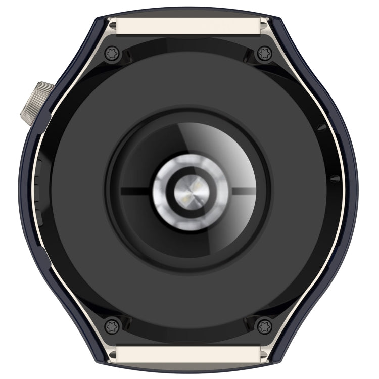 For Huawei Watch 4 Pro Half Coverage Hollowed Watch Protective Case + Hydrogel Film Set(Ink Blue) - Watch Cases by PMC TechLife | Online Shopping South Africa | PMC TechLife