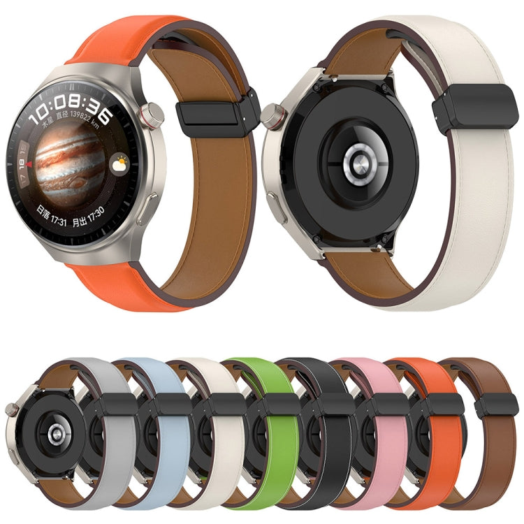 For Huawei Watch 4 / Watch 4 Pro Folding Buckle Genuine Leather Watch Band(Green) - Watch Bands by PMC TechLife | Online Shopping South Africa | PMC TechLife