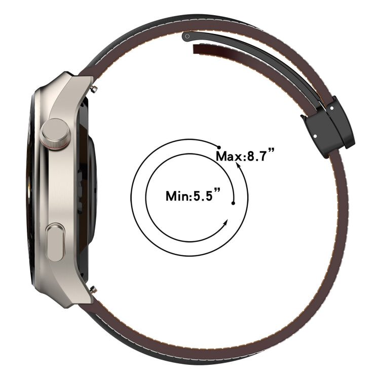 For Huawei Watch 4 / Watch 4 Pro Folding Buckle Genuine Leather Watch Band(Pink) - Watch Bands by PMC TechLife | Online Shopping South Africa | PMC TechLife