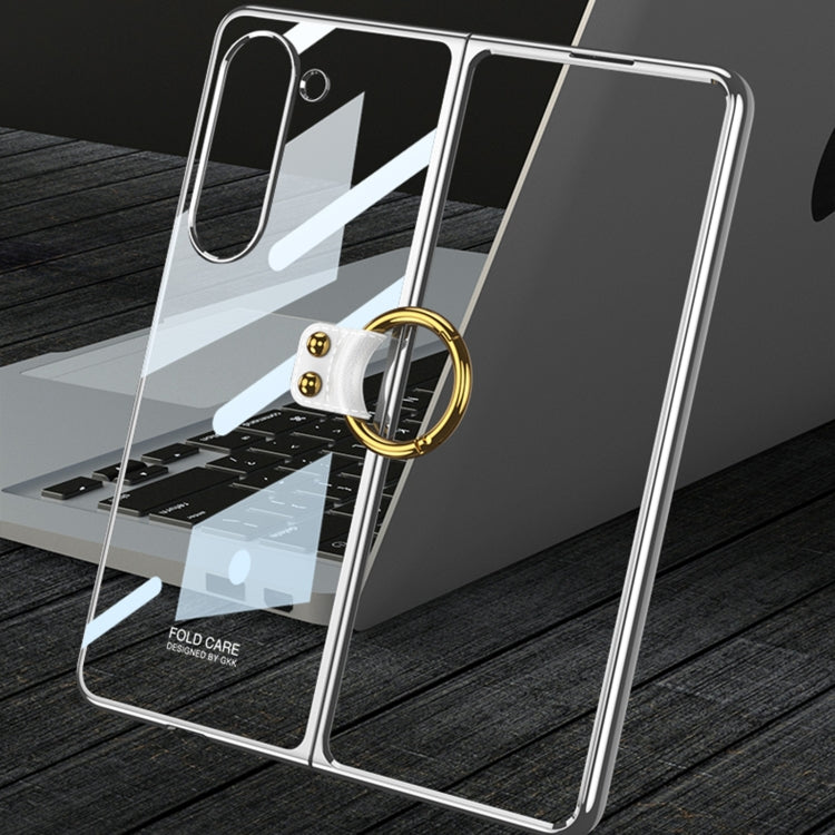 For Samsung Galaxy Z Fold5 GKK Electroplating Phone Case with Ring(Transparent) - free shipping - PMC TechLife - Order now!