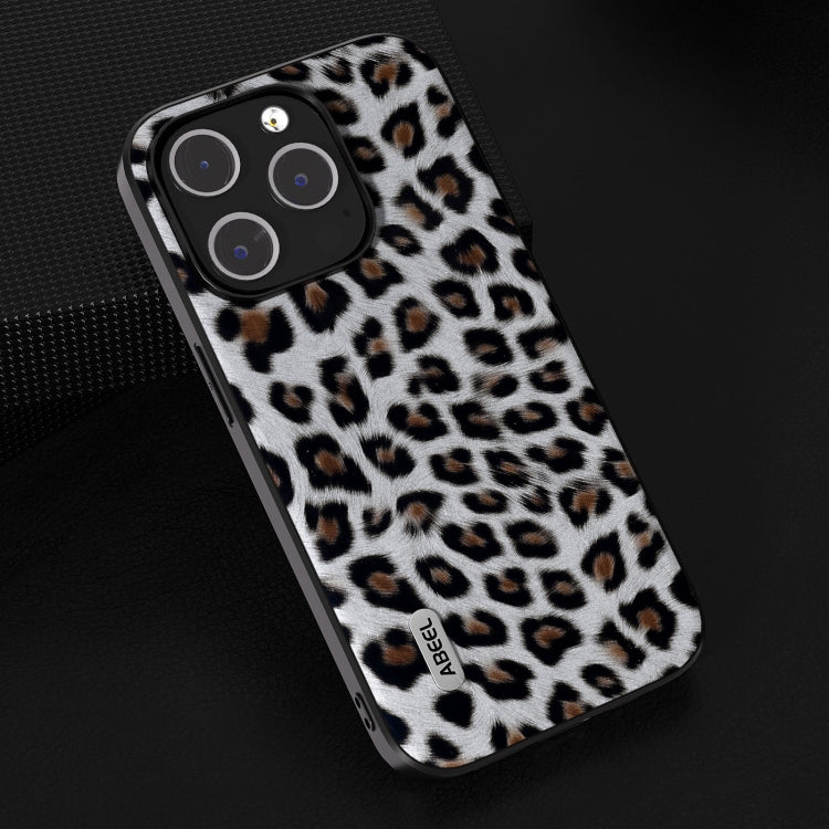 For iPhone 14 Pro Max ABEEL Black Edge Leopard Phone Case(Silver Leopard) - free shipping - PMC TechLife - Order now!