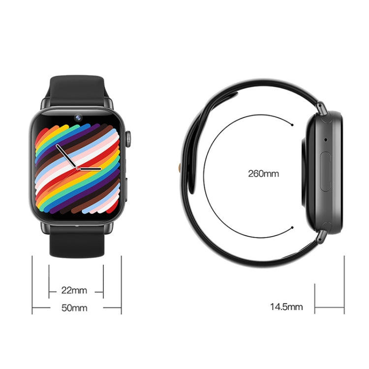 UNIWA X1S 1.9 inch IP67 Waterproof 4G Android 8.1 Dual Cameras Smart Watch Support Temperature Measurement, Specification:1G+8G(Black) - Android Watch by UNIWA | Online Shopping South Africa | PMC TechLife