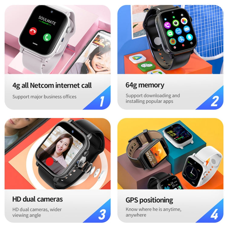 UNIWA X1S 1.9 inch IP67 Waterproof 4G Android 8.1 Dual Cameras Smart Watch Support Temperature Measurement, Specification:1G+8G(White) - Android Watch by UNIWA | Online Shopping South Africa | PMC TechLife