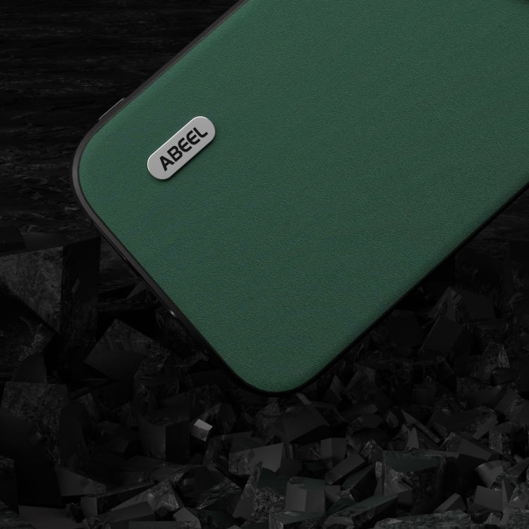 For iPhone 14 Plus ABEEL Genuine Leather Silky Soft Black Edge Phone Case(Green) - free shipping - PMC TechLife - Order now!
