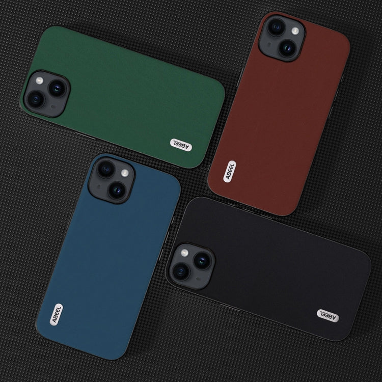 For iPhone 14 ABEEL Genuine Leather Silky Soft Black Edge Phone Case(Black) - free shipping - PMC TechLife - Order now!