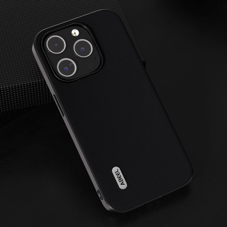 For iPhone 14 Pro Max ABEEL Genuine Leather Silky Soft Black Edge Phone Case(Black) - free shipping - PMC TechLife - Order now!