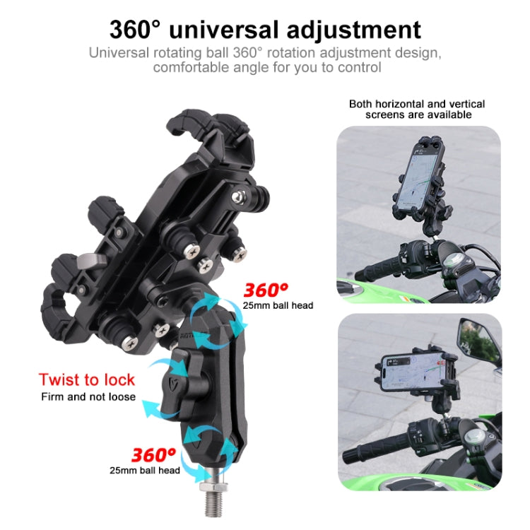 MOTOSLG Crab Motorcycle Phone Clamp Bracket U-Type Headbar Mount with Anti-theft Lock(Black) - free shipping - PMC TechLife - Order now!