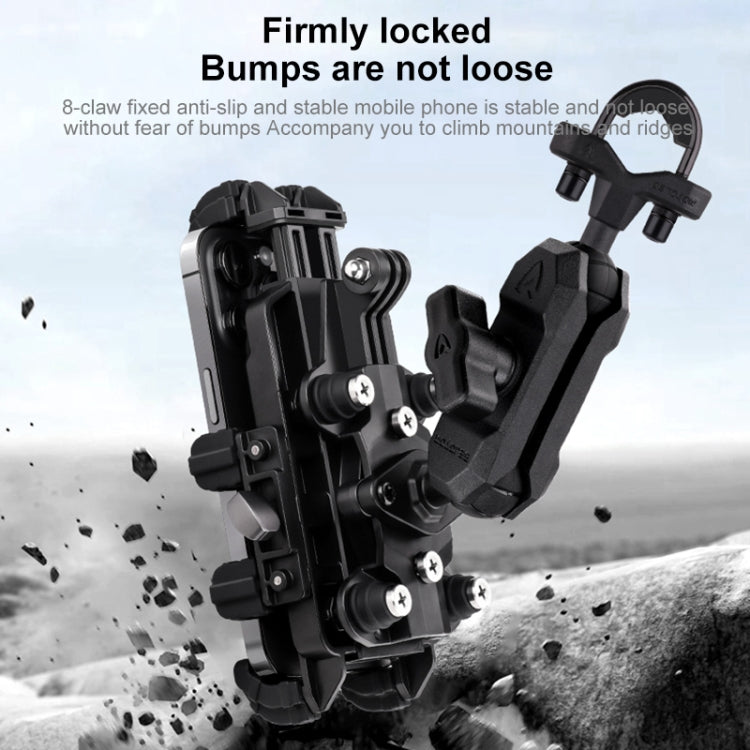 MOTOSLG Crab Motorcycle Phone Clamp Bracket U-Type Headbar Mount with Anti-theft Lock(Black) - free shipping - PMC TechLife - Order now!