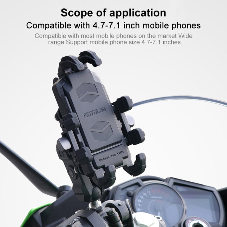 MOTOSLG Crab Motorcycle Phone Clamp Bracket O-Type Rear Mirror Mount with Anti-theft Lock(Black) - Holder by MOTOLSG | Online Shopping South Africa | PMC TechLife | Buy Now Pay Later Mobicred