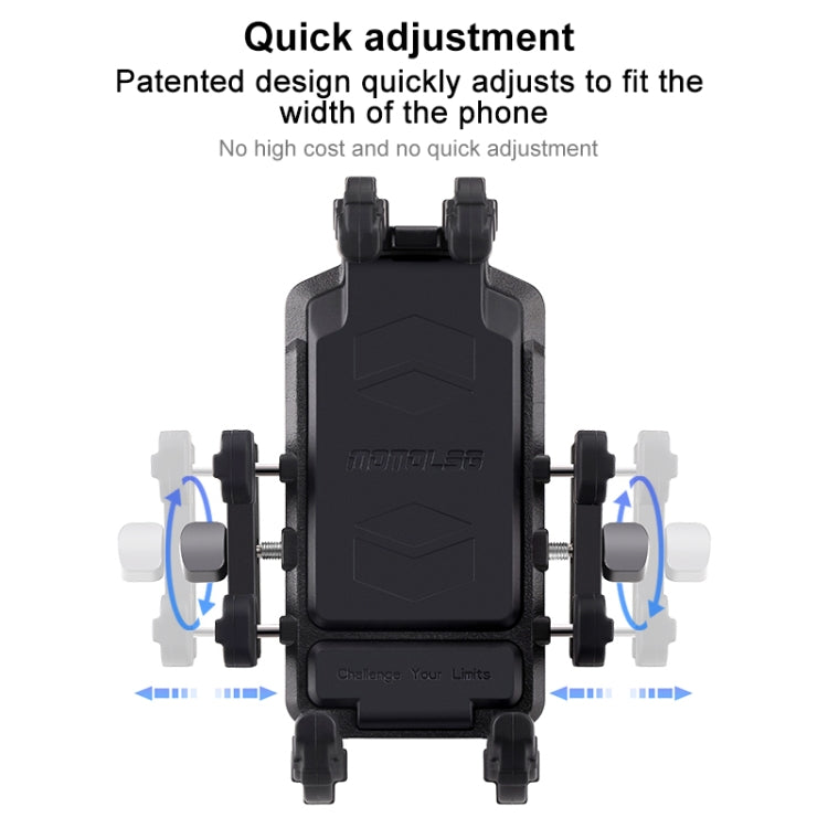 MOTOSLG Crab Motorcycle Phone Clamp Bracket L-Type Rear Mirror Mount(Black) - Holder by MOTOLSG | Online Shopping South Africa | PMC TechLife | Buy Now Pay Later Mobicred