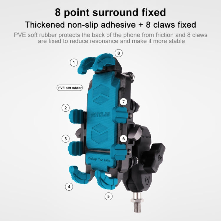 MOTOSLG Crab Motorcycle Phone Clamp Bracket L-Type Rear Mirror Mount(Black) - Holder by MOTOLSG | Online Shopping South Africa | PMC TechLife | Buy Now Pay Later Mobicred