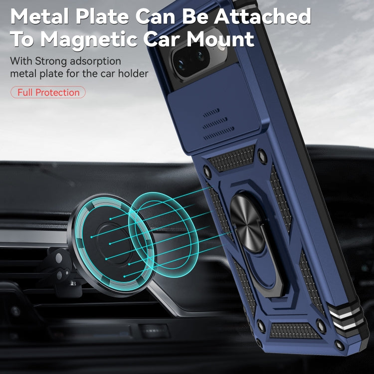 For Google Pixel 7a Sliding Camshield Holder Phone Case(Blue) - Google Cases by PMC TechLife | Online Shopping South Africa | PMC TechLife | Buy Now Pay Later Mobicred