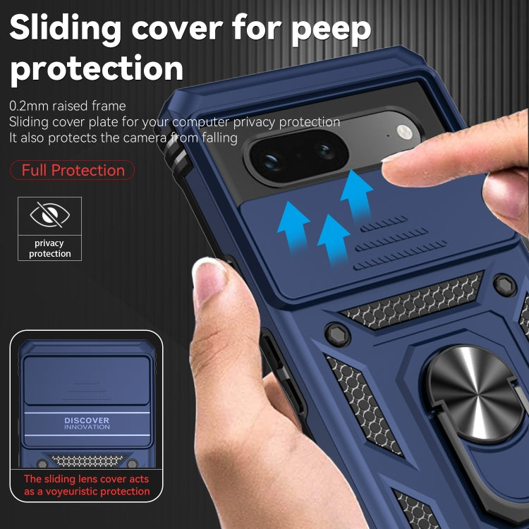 For Google Pixel 7a Sliding Camshield Holder Phone Case(Blue) - Google Cases by PMC TechLife | Online Shopping South Africa | PMC TechLife | Buy Now Pay Later Mobicred