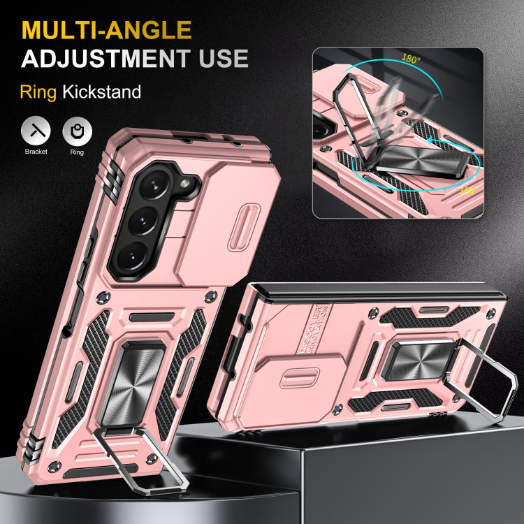 For Samsung Galaxy Z Fold5 5G Armor PC + TPU Camera Shield Phone Case(Rose Gold) - free shipping - PMC TechLife - Order now!
