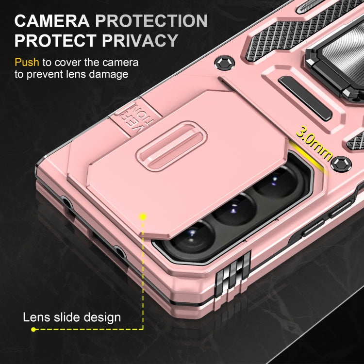 For Samsung Galaxy Z Fold5 5G Armor PC + TPU Camera Shield Phone Case(Rose Gold) - free shipping - PMC TechLife - Order now!