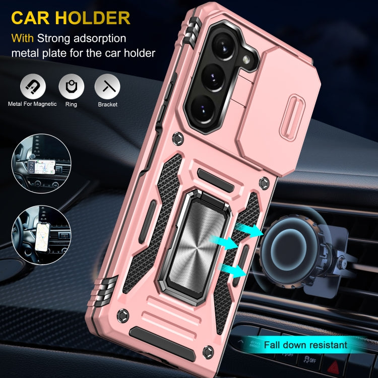 For Samsung Galaxy Z Fold5 5G Armor PC + TPU Camera Shield Phone Case(Rose Gold) - free shipping - PMC TechLife - Order now!