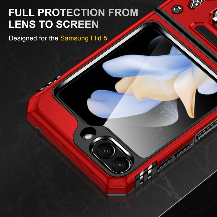 For Samsung Galaxy Z Flip5 5G Armor PC + TPU Camera Shield Phone Case(Red) - free shipping - PMC TechLife - Order now!