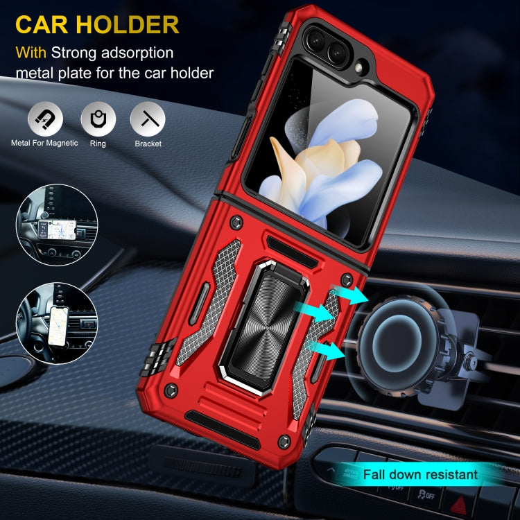 For Samsung Galaxy Z Flip5 5G Armor PC + TPU Camera Shield Phone Case(Red) - free shipping - PMC TechLife - Order now!