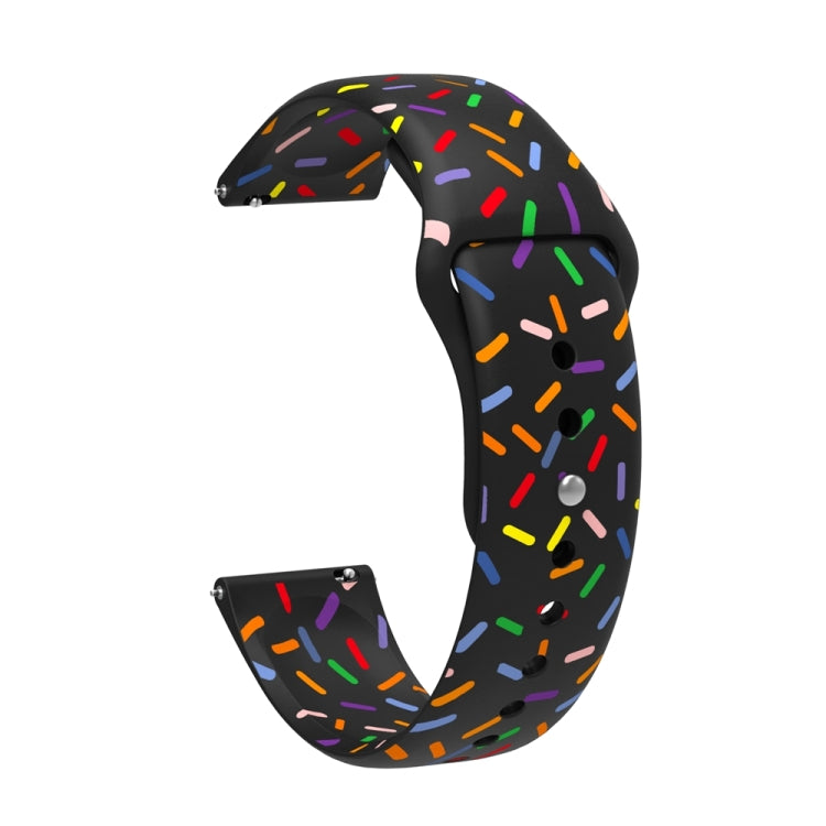 Compatible with Garmin Venu / SQ / SQ2 / Venu 2 Plus 20mm Sports Rainbow Dots Silicone Watch Band(Black) - free shipping - PMC TechLife - Order now!