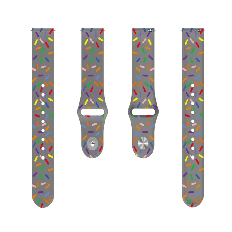 For Garmin Venu / SQ / SQ2 / Venu 2 Plus 20mm Sports Rainbow Dots Silicone Watch Band(Grey) - Watch Bands by PMC TechLife | Online Shopping South Africa | PMC TechLife