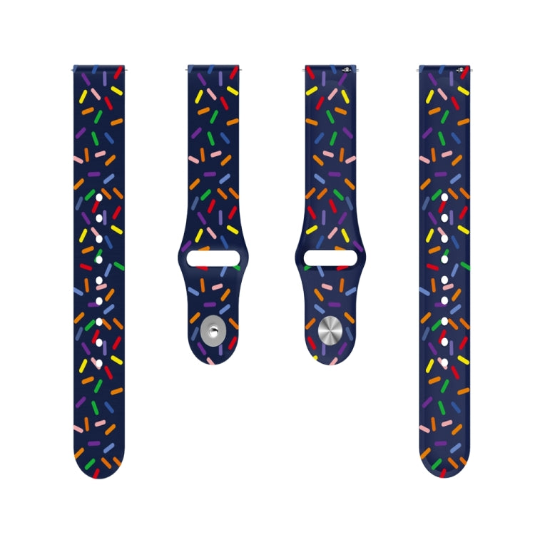 For Garmin Venu / SQ / SQ2 / Venu 2 Plus 20mm Sports Rainbow Dots Silicone Watch Band(Blue) - Watch Bands by PMC TechLife | Online Shopping South Africa | PMC TechLife