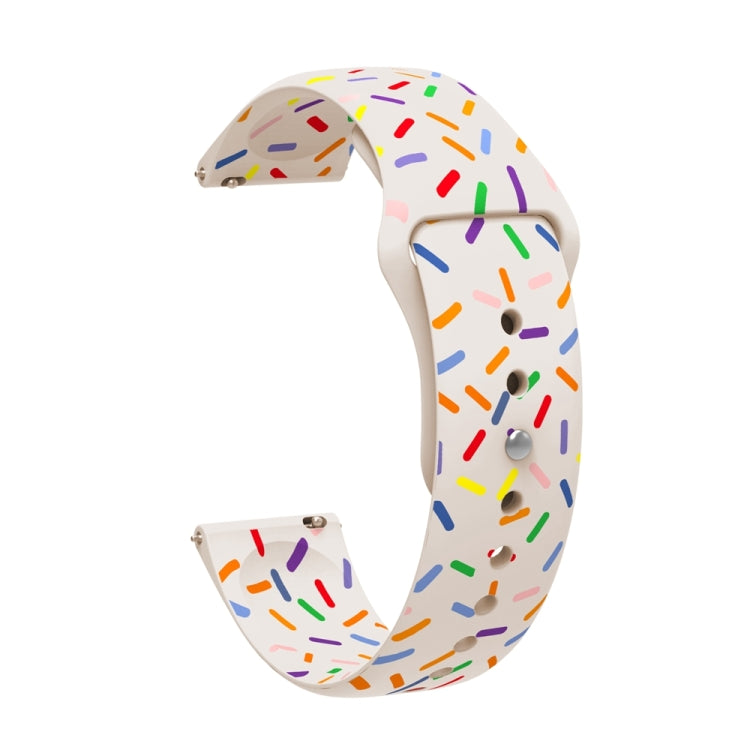 For Garmin Venu / SQ / SQ2 / Venu 2 Plus 20mm Sports Rainbow Dots Silicone Watch Band(Apricot) - Watch Bands by PMC TechLife | Online Shopping South Africa | PMC TechLife