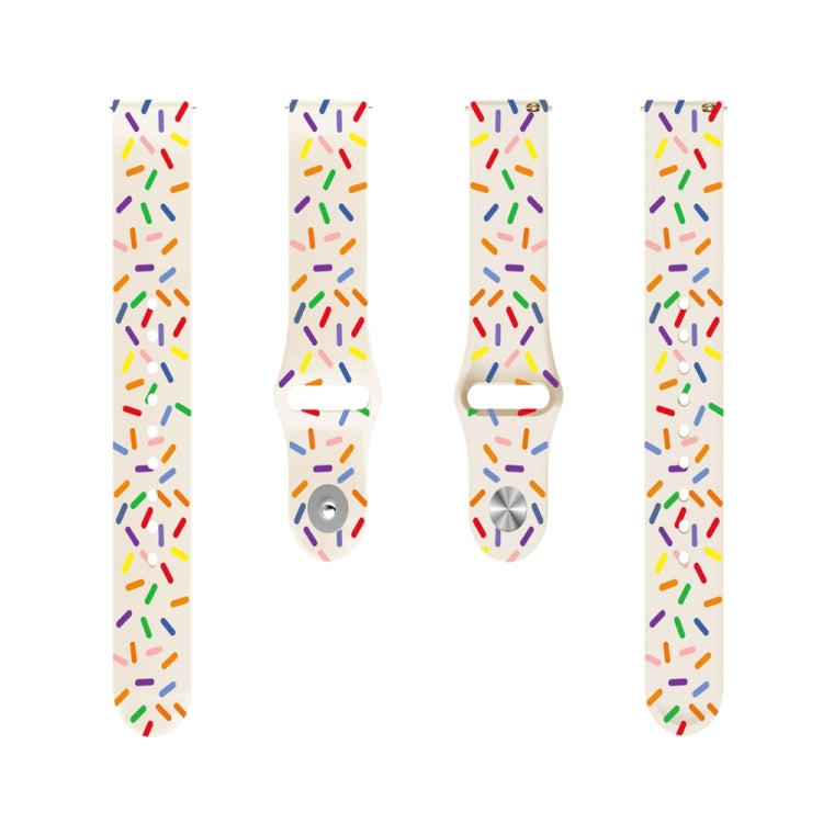 For Garmin Venu / SQ / SQ2 / Venu 2 Plus 20mm Sports Rainbow Dots Silicone Watch Band(Apricot) - Watch Bands by PMC TechLife | Online Shopping South Africa | PMC TechLife