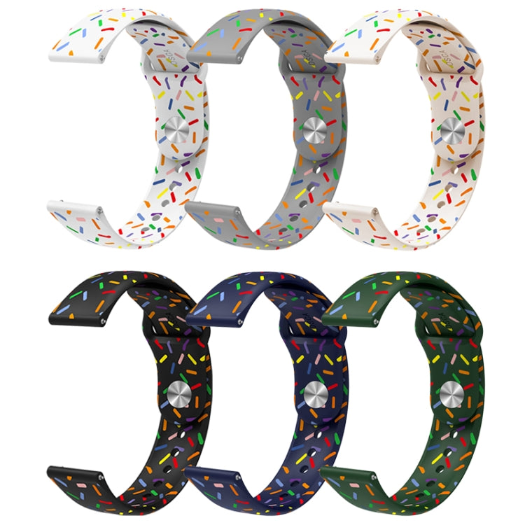 For Garmin Venu / SQ / SQ2 / Venu 2 Plus 20mm Sports Rainbow Dots Silicone Watch Band(Grey) - Watch Bands by PMC TechLife | Online Shopping South Africa | PMC TechLife