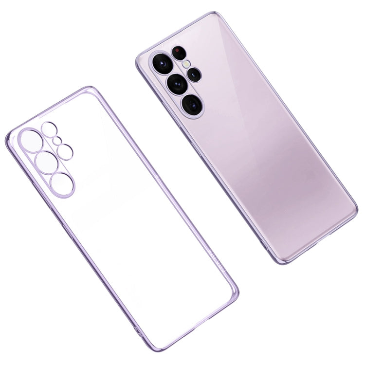 For Samsung Galaxy S23 Ultra 5G SULADA Shockproof Plating TPU Transparent Phone Case(Purple) - Galaxy S23 Ultra 5G Cases by SULADA | Online Shopping South Africa | PMC TechLife | Buy Now Pay Later Mobicred