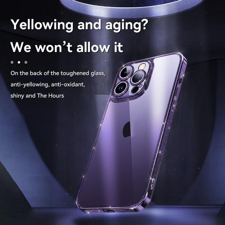 For iPhone 14 Plus SULADA Glittery TPU + Tempered Glass Phone Case(Purple) - iPhone 14 Plus Cases by SULADA | Online Shopping South Africa | PMC TechLife | Buy Now Pay Later Mobicred