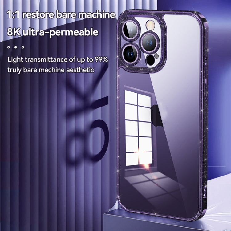 For iPhone 14 SULADA Glittery TPU + Tempered Glass Phone Case(Transparent) - iPhone 14 Cases by SULADA | Online Shopping South Africa | PMC TechLife