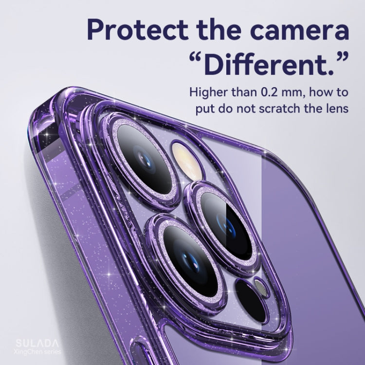 For iPhone 14 SULADA Glittery TPU + Tempered Glass Phone Case(Transparent) - iPhone 14 Cases by SULADA | Online Shopping South Africa | PMC TechLife