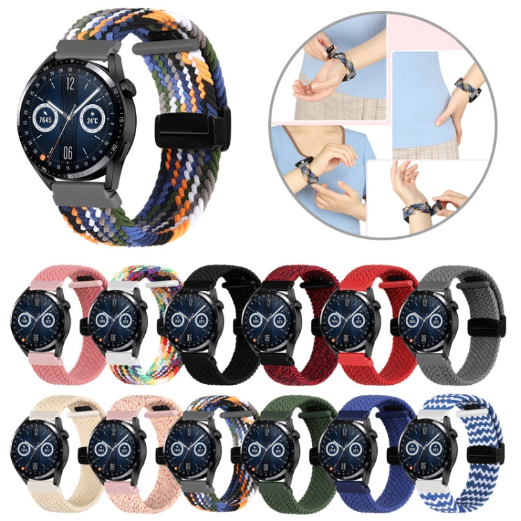 Compatible with Garmin VivoMove Trend / Luxe / Style 20mm Magnetic Fold Clasp Woven Watch Band(Denim Color) - free shipping - PMC TechLife - Order now!
