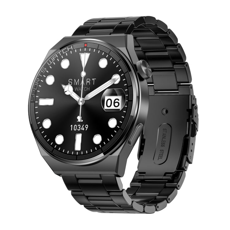 KT62 1.36 inch TFT Round Screen Smart Watch Supports Bluetooth Call/Blood Oxygen Monitoring, Strap:Steel Strap(Black) - Smart Watches by PMC TechLife | Online Shopping South Africa | PMC TechLife