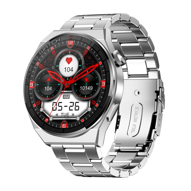 KT62 1.36 inch TFT Round Screen Smart Watch Supports Bluetooth Call/Blood Oxygen Monitoring, Strap:Steel Strap(Silver) - Smart Watches by PMC TechLife | Online Shopping South Africa | PMC TechLife
